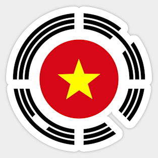 Korean Vietnamese Multinational Patriot Flag Series Sticker